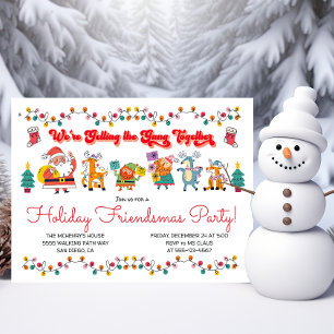 Doodle Santa's Helpers Office Friendsmas Party Inbjudningar