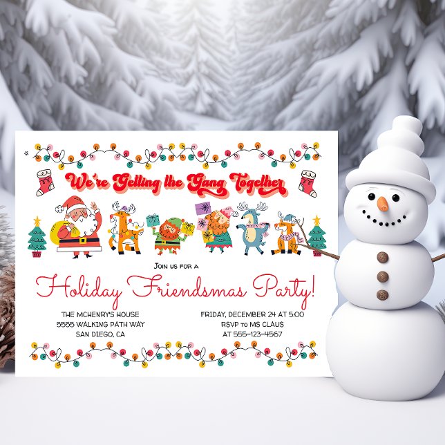 Doodle Santa's Helpers Office Friendsmas Party Inbjudningar (Skapare uppladdad)