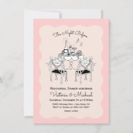 Doodle Sketch Bord stolar Funky Rehearsal Middag Inbjudningar