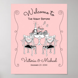 Doodle Sketch Bord stolar Funky Rehearsal Middag Poster