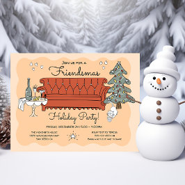 Doodle Sketch Friendsmas Julfest Inbjudningar