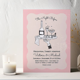 Doodle Sketch Funky Rehearsal Middag Inbjudningar