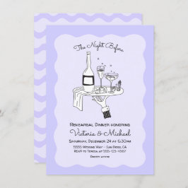 Doodle Sketch Funky Rehearsal Middag Inbjudningar