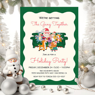 Doodle Sketch Office Julfest Friendsmas Inbjudningar