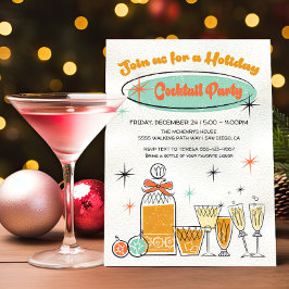 Doodle Sketch Retro jul Cocktail Party Inbjudningar
