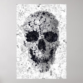 Doodle Skull Poster