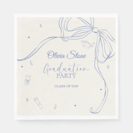 Doodle stil Senior Examen Födelsedagsfest Handrita Pappersservett