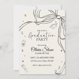 Doodle stil Senior examensfest Handritad Inbjudningar