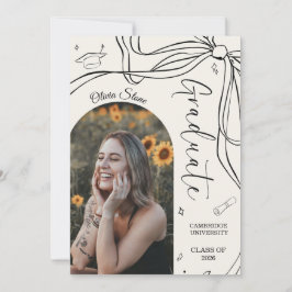 Doodle stil Senior examensfest Handritad  Meddelande