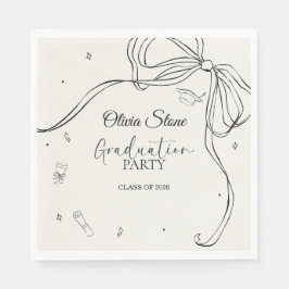 Doodle stil Senior examensfest Handritad Pappersservett