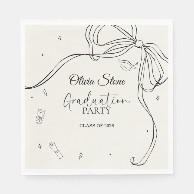 Doodle stil Senior examensfest Handritad Pappersservett (Framsidan)