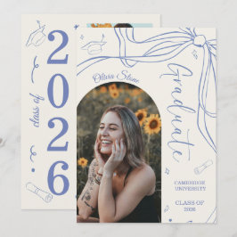 Doodle Style Senior Graduation Party Hand Drawn  Meddelande