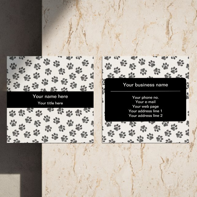 Doodle Tassar, Hund, Tassar, Cat Tassar, Black Tas Fyrkantigt Visitkort (Skapare uppladdad)