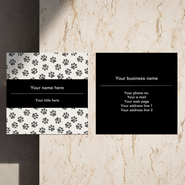 Doodle Tassar, Hund, Tassar, Cat Tassar, Black Tas Fyrkantigt Visitkort (Skapare uppladdad)