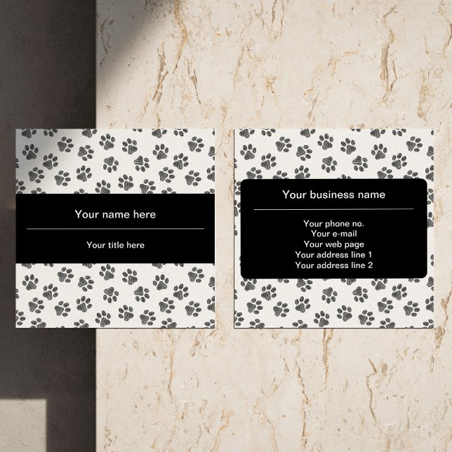 Doodle Tassar, Hund, Tassar, Cat Tassar, Black Tas Fyrkantigt Visitkort (Skapare uppladdad)