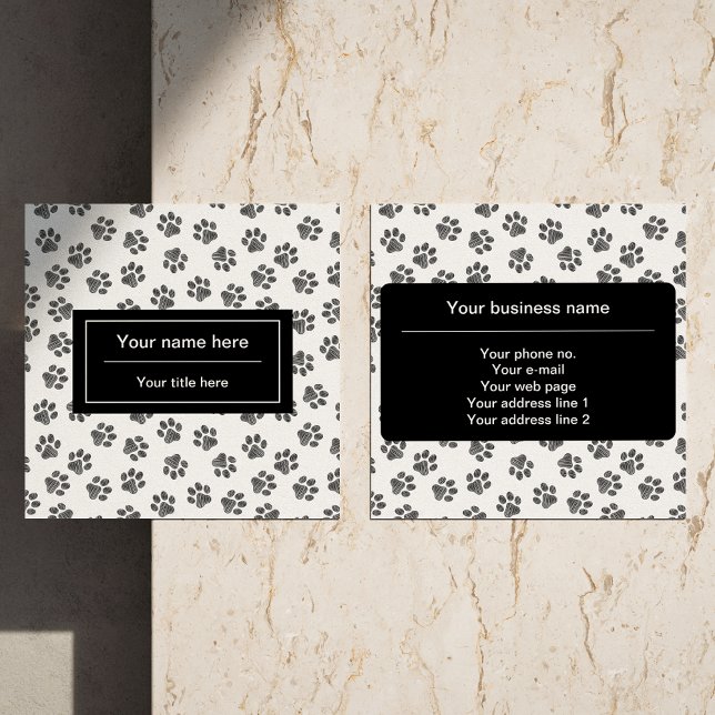 Doodle Tassar, Hund, Tassar, Cat Tassar, Black Tas Fyrkantigt Visitkort (Skapare uppladdad)