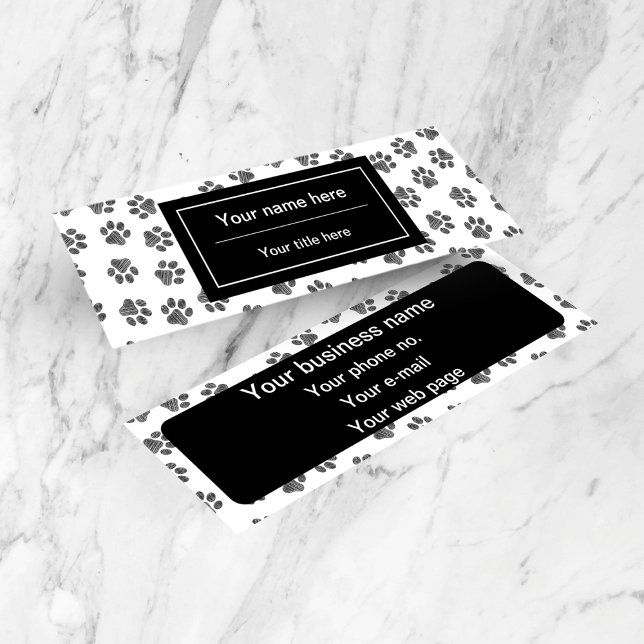 Doodle Tassar, Hund, Tassar, Cat Tassar, Black Tas Mini Visitkort (Skapare uppladdad)