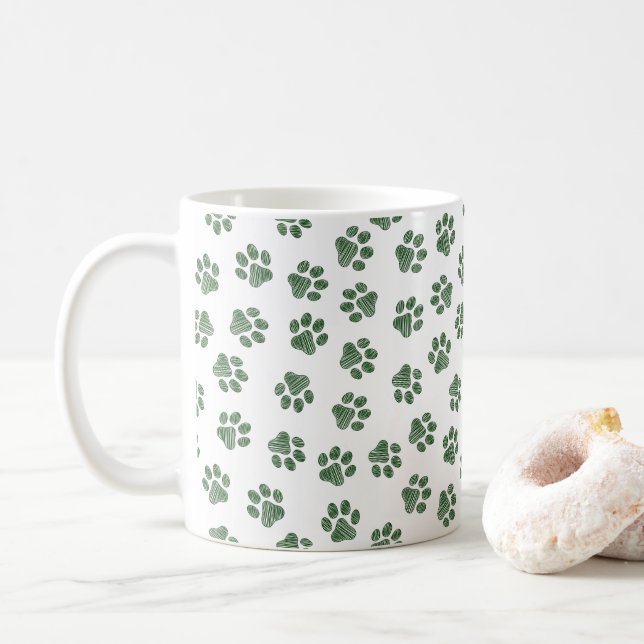 Doodle Tassar, Hund, Tassar, Grönt Tassar Kaffemugg (Med munk)