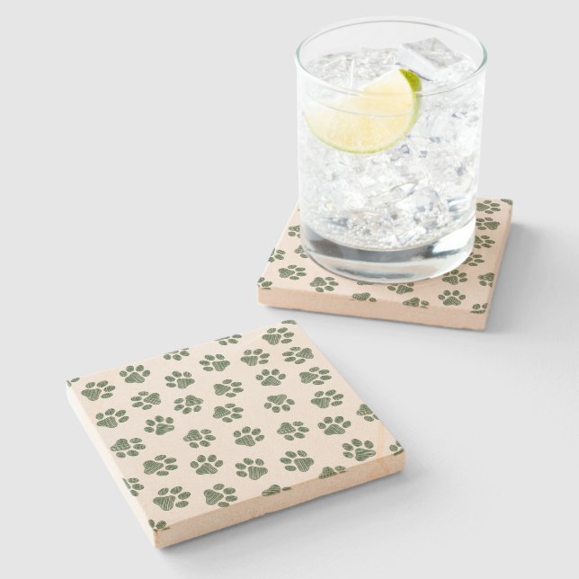 Doodle Tassar, Hund, Tassar, Grönt Tassar Stenunderlägg (Sidan)