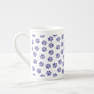 Doodle Tassar, Hund, Tassar, marinblått Tassar Benporslin Mugg