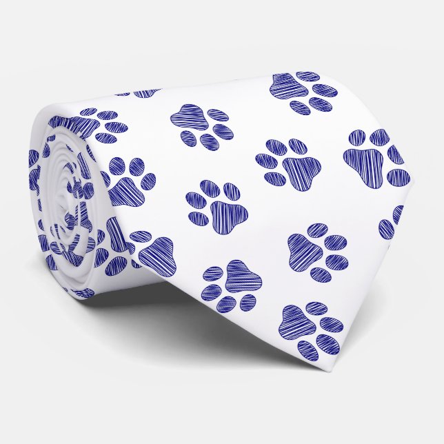Doodle Tassar, Hund, Tassar, marinblått Tassar Slips (Rullad)