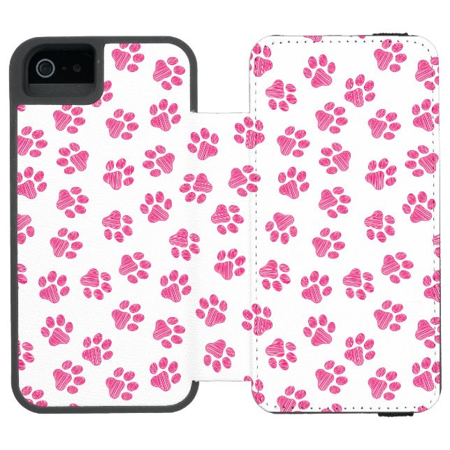 Doodle Tassar, Hund, Tassar, Rosa Tassar Incipio iPhone Wallet Skal (Folio Öppen)