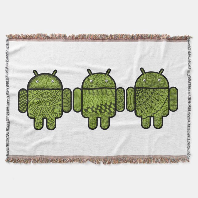 Doodle-tecken för Android™-roboten Filt (Framsidan)