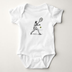 Doodle Tennis Player i Action T Shirt