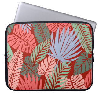 Doodle Tropical Löv: Mörk Hand Drawn Laptop Fodral