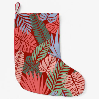 Doodle Tropical Löv: Mörk Hand Drawn Liten Julstrumpa