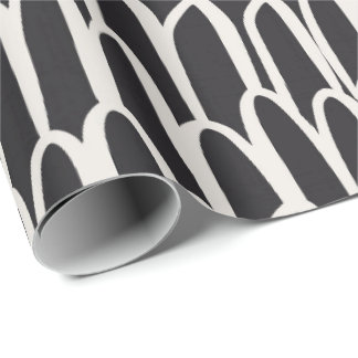 Doodle vågor mudcloth mog geometrisk enkel svart presentpapper