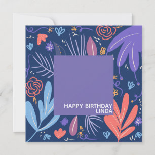 Doodle Växt Blommönster Illustration  Kort