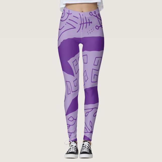 Doodle vinkarare lila leggings (Framsida)