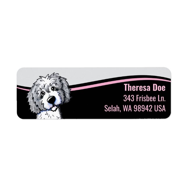 Doodle Wave Address Label Returadress Etikett (Framsidan)