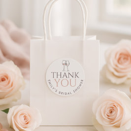 Doodle Wine Glasses Thank You Bridal Shower Runt Klistermärke