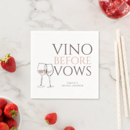 Doodle Wine Glasses Vino Before Vows Bridal Shower Pappersservett