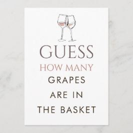 Doodle Wine Guess How Many Game Bridal Shower Card Inbjudningar