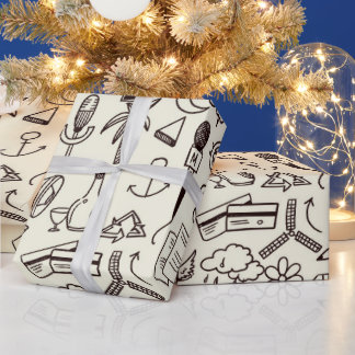 Doodle Wrapping Paper - 30 inches x 60 feet Presentpapper