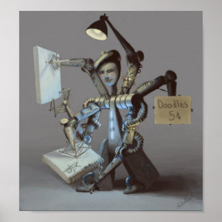 Doodlebot Skriv ut Poster