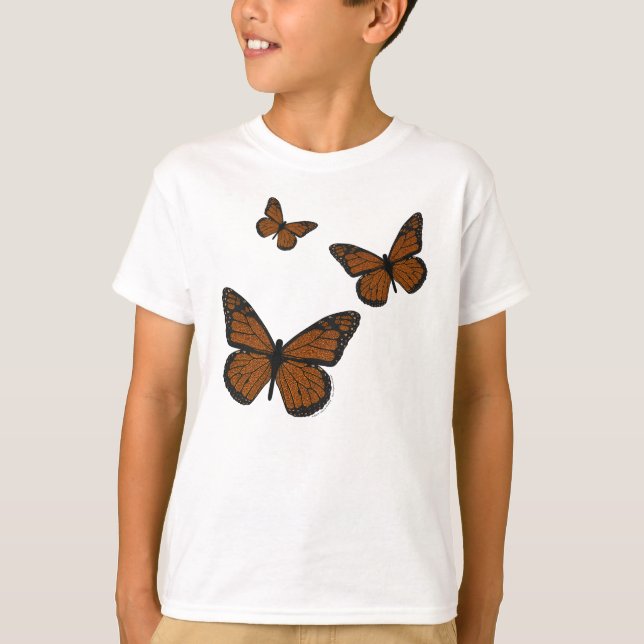 Doodled Monarch Barn och Baby Light Shirt T Shirt (Framsida)