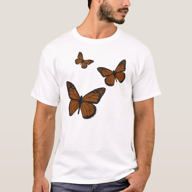 Doodled Monarch Manar Light Shirt Tee Shirt (Framsida)