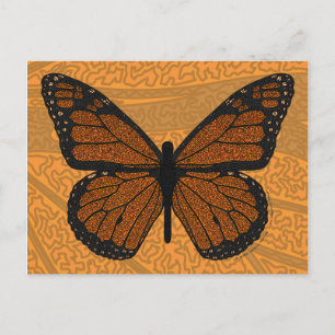 Doodled monarch-vykort vykort
