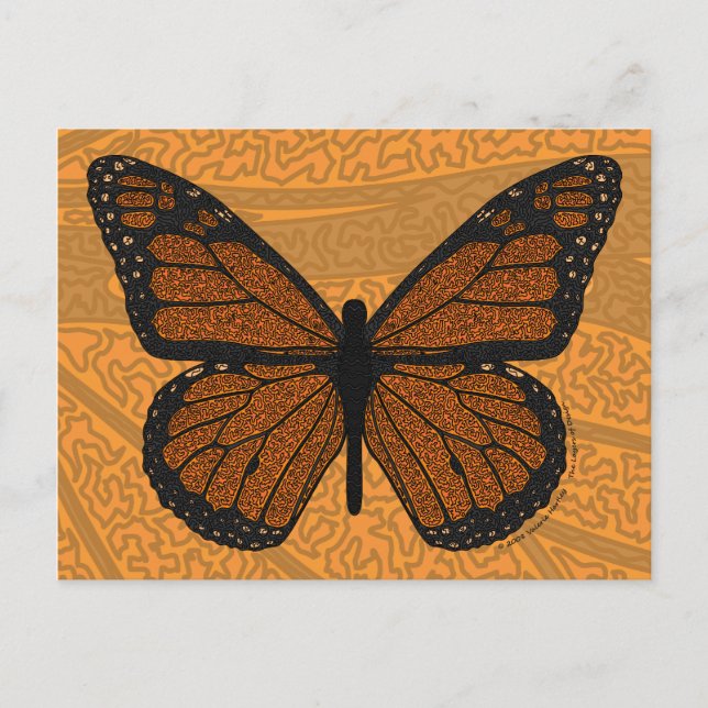 Doodled monarch-vykort vykort (Framsida)