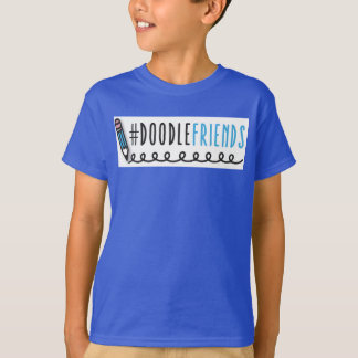 #DoodleFriends - Kids T-Shirt med svarta Sleever