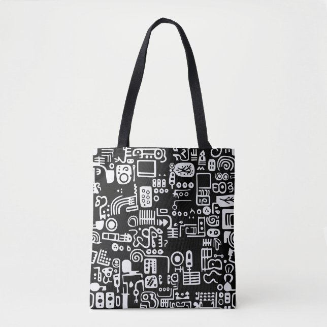Doodles Abstrakt Moderna Former Tygkasse (Framsida)