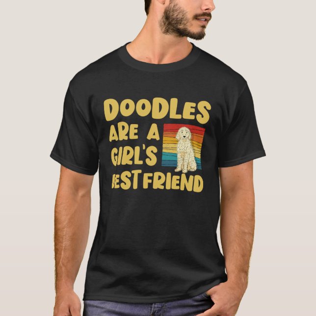 Doodles are a Girl s Best Friend Golden Labradoodl T Shirt (Framsida)