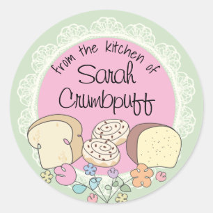 Doodles bröd cinnamon roll från köket runt klistermärke