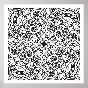 Doodles Färg Me Bevackra Poster