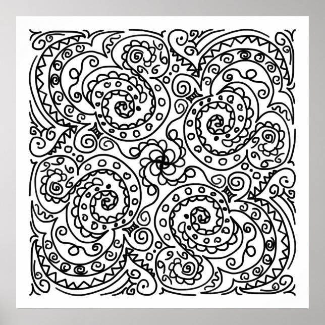 Doodles Färg Me Bevackra Poster (Framsidan)