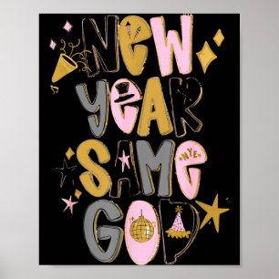 Doodles Gott Nytt År Samma Gud 2026 Kristna Cel Poster